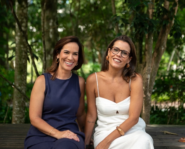 Luiza Medeiros e Paula Horta, representando o afeto da Bio Desenvolvimento Humano